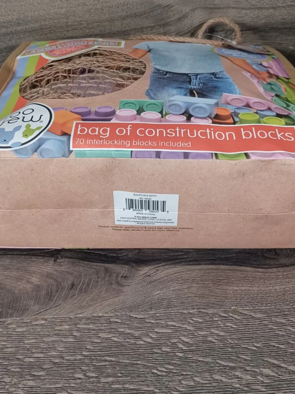 NIB Eco Wood Bag of 70 Construction Building Blocks Roo Crew